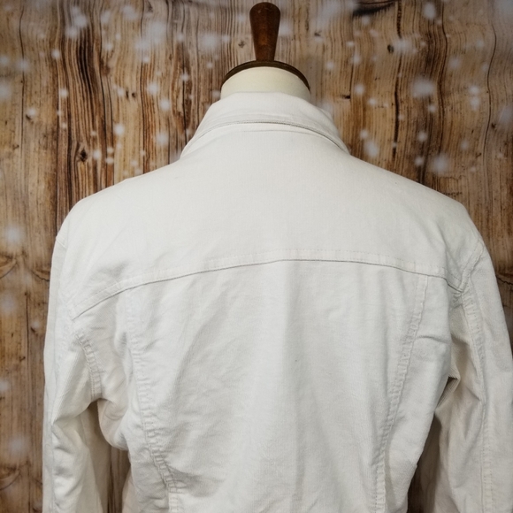 B.C.I Clothing Cream Cotton Blend Corduroy Women's Lg Denim Jean Jacket - Picture 6 of 9